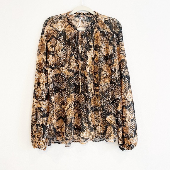 Free People Out For The Night Top in Snake Combo New With Tags - Picture 5 of 12